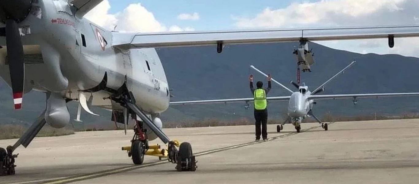 UAV Anka στο κατεχόμενο αεροδρόμιο Λευκόνοικου για επιτήρηση των τουρκικών γεωτρύπανων
